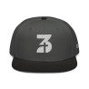 Embroidered Snapback (Dark Gray/Black)